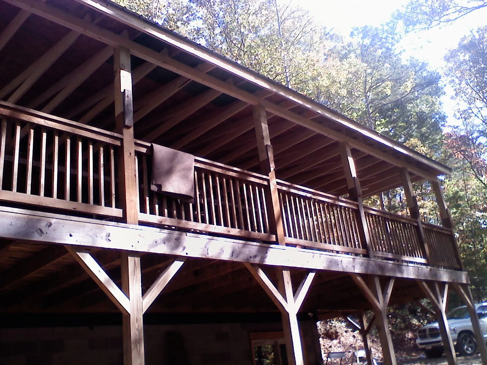 Timber framing under a new elevated porch and deck — Roof Leak Repair in Nicoma Park by Roofing Brothers